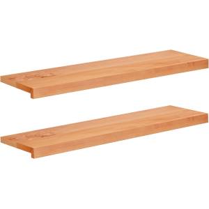 vidaXL Парапети за прозорци 2 бр. Лакиран 100 x 30 x 2 cm Солидно бук (42048234)