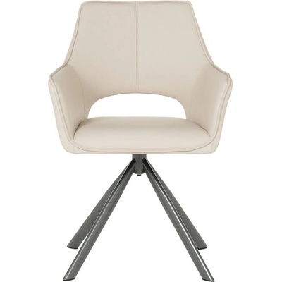 Carmen Трапезен стол Carmen READING 2, до 120kg. , силиконова кожа, прахово боядисана метална база, въртене на 360°, капучино (bt-3532378)