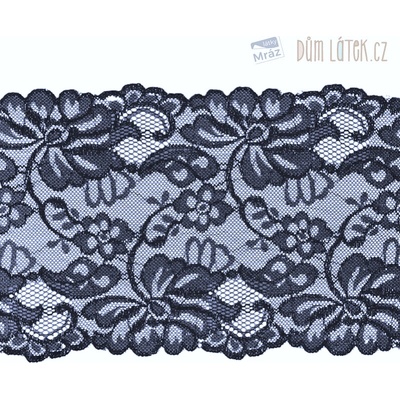 Elastická čipka tmavo modrá, 150 mm