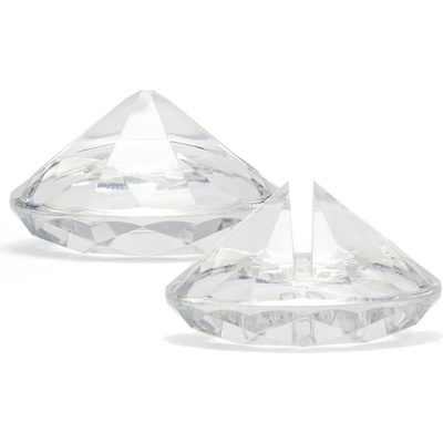 Držáky na jmenovky ve tvaru diamantu čiré 40 mm, 10 ks
