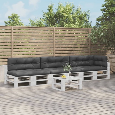 vidaXL Палетни възглавници, 7 бр, антрацит, текстил (3217145)