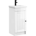 vidaXL Баня с мивка Бял гланц 42 x 40 x 84, 5 см Инженерна дървесина (890028)