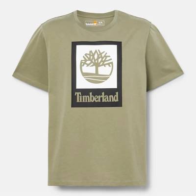 Timberland УНИСЕКС ТЕНИСКА all gender logo stack t-shirt in green - xxl (tb0a5qs2590)