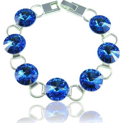 Swarovski Elements Rivoli rhodiovaný modrý 33111.1 Sapphire modrá královská