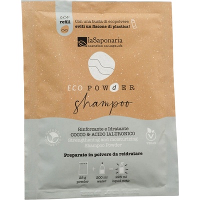 La Saponaria Náplň šampónu s kokosom a kyselinou hyalurónovou EcoPowder 25 g