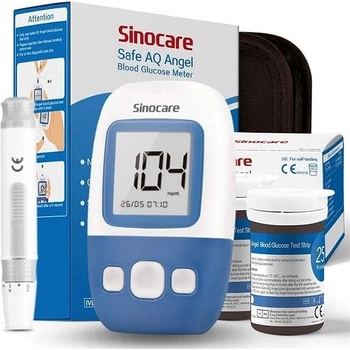 Sinocare Glukometr Safe AQ Angel, 25 proužků, 25 lancet, odběrové pero, taštička
