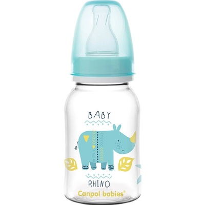Canpol babies lahev s potiskem Afrika růžová 120ml