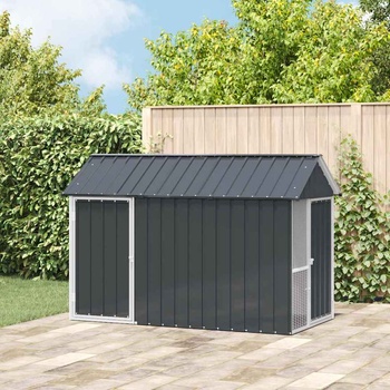 vidaXL Клетка за птици Антрацит 215 x 112 x 141 см Поцинкована стомана (4100923)