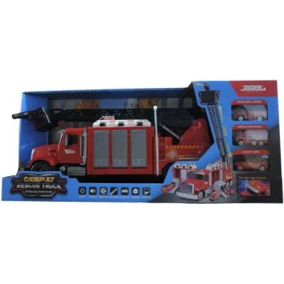 Man Yuk Toys Многофункционален пожарникарски камион с колички - 46 см (jp588-113a)