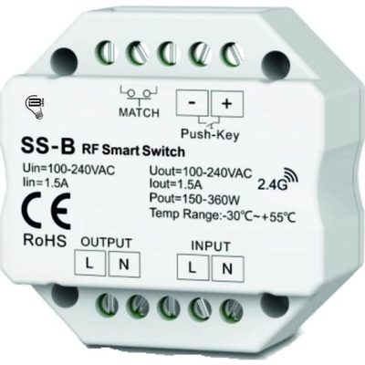 Bezdrôtový spínač RC-SS-B, 1 kanál 1,5A, max. 360W Benalex
