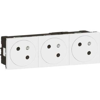 Legrand Контакт ФРЕНСКИ стандарт ТРОЕН 45° плосък 6 мод. цвят бял Mosaic - 278165L (278165L)