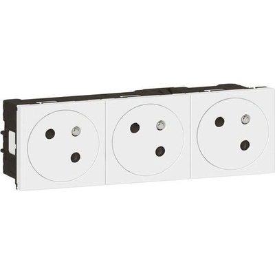 Legrand Контакт ФРЕНСКИ стандарт ТРОЕН 45° плосък 6 мод. цвят бял Mosaic - 278165L (278165L)