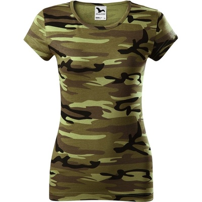 MALFINI Dámske tričko Camo Pure Maskáčová hnedá