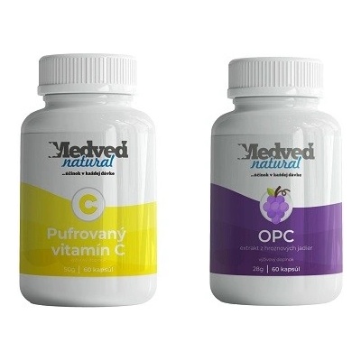 Medveď Natural Opc a Vitamín C pufrovaný 60 kapsúl