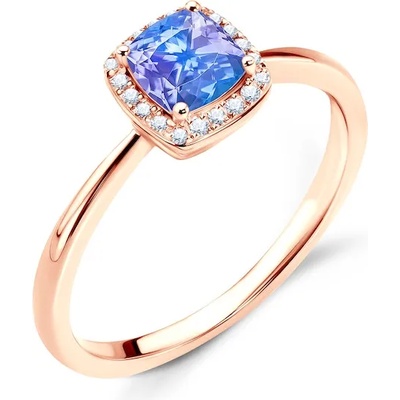 SAVICKI Годежен пръстен: розово злато. танзанит. диаманти