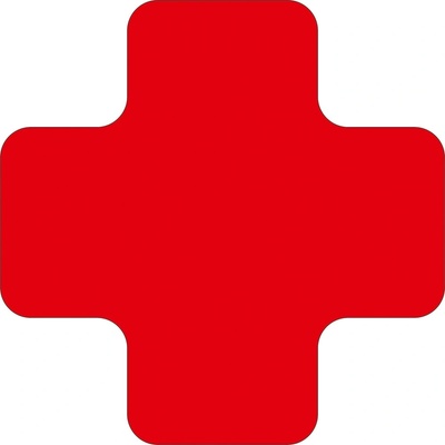 Samolepicí značení umístění palet WT-5110, tvar ''X'' – PVC, červená, 175×175×75 mm, balení 25 ks