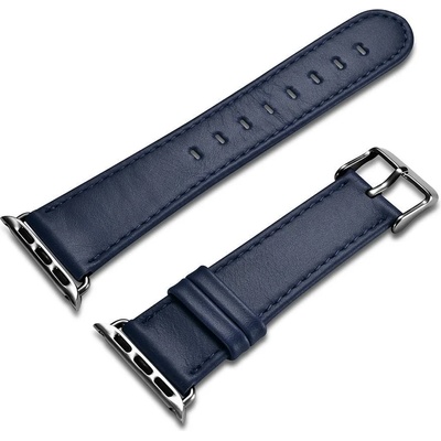 iCarer Каишка iCarer Leather Vintage RIW117-DB, за Apple Watch 3 38mm, Watch 2 38mm, Watch 1 38mm, тъмносин, от естествена кожа (RIW117-DB（38）)