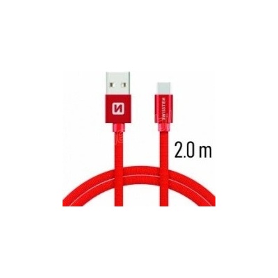 Swissten 71522307 Datový Micro USB 3A, 2m, červený