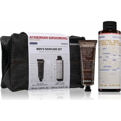 Korres Athenian Grooming čistiaci gél na tvár a fúzy 250 ml + Korres Athenian Grooming viacúčelový krém proti príznakom starnutia 50 ml