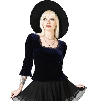 Image 1 of KILLSTAR дамска тениска (топ) KILLSTAR - Dottie Dottie Velvet - Синьо - KSRA010736