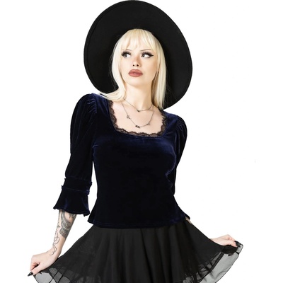 KILLSTAR дамска тениска (топ) KILLSTAR - Dottie Dottie Velvet - Синьо - KSRA010736