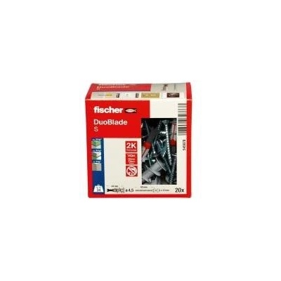 Fischer Gipskartondübel DUOBLADE S (hellgrau/rot, 20 Stück, mit Schraube)