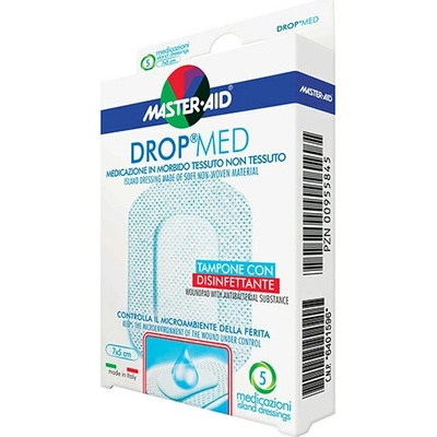 MASTER AID DROP MED Rýchloobväz sterilné krytie na rany 7 x 5 cm 5 ks