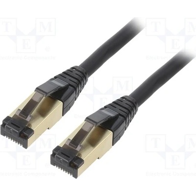 Gembird PP8-LSZHCU-BK-15M Patch, RJ45 vidlice,z obou stran, S/FTP, Cat 8, lanko, Cu
