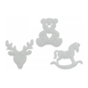 TITANUM Felt light decors white 3 patterns x4pcs