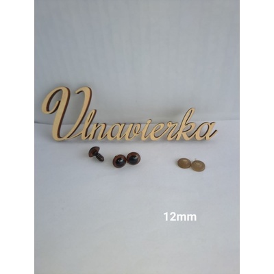Čierno hnede Oči s Pojistkou 12mm