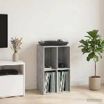 vidaXL Шкаф за грамофонни плочи Бетонно сиво 44, 5 x 36, 5 x 74, 5 см (8012869)