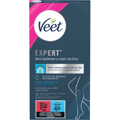 Veet Expert depilační voskové pásky na suchou pokožku 12 ks