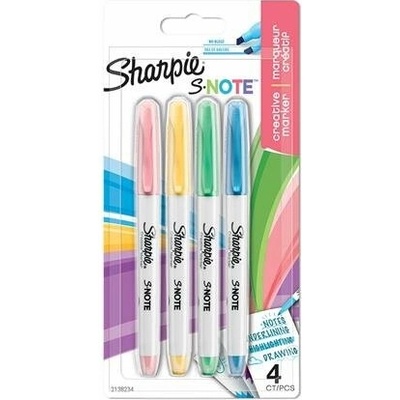 Sharpie 2138234 zvýrazňovač S-Note mix farieb 4 ks kreativní