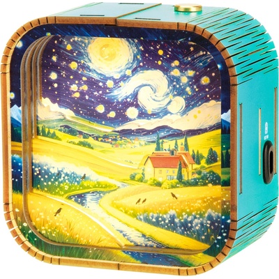 2Kids Toys 3D drevená skladačka Lampička Krajina pod hviezdami