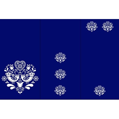 Panel na fusak z kočárkoviny 155x100 vzor folk modrý