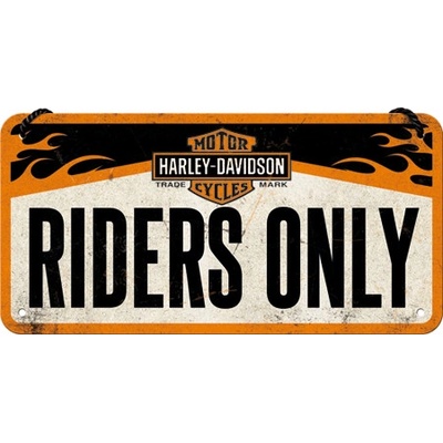 Postershop Závěsná cedule - Harley-Davidson Riders Only 10x20 cm