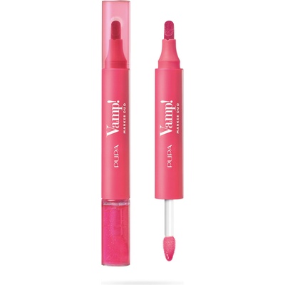 Pupa Milano Fix a olejový lesk na pery 2v1 Vamp! Marker Duo 006 Dragon Fruit 4 ml