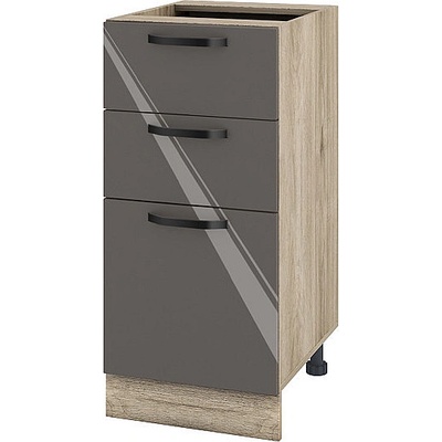 ИРИМ Долен кухненски шкаф Сити АРФ-Антрацит гланц-05-27 40 см