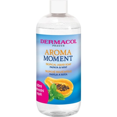 Dermacol Papája a mäta Aróma Moment Náhradná náplň do tekutého mydla na ruky 500 ml