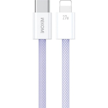 Wekome WDC-21 opletený nabíjací a dátový USB-C na Lightning 1m fialový