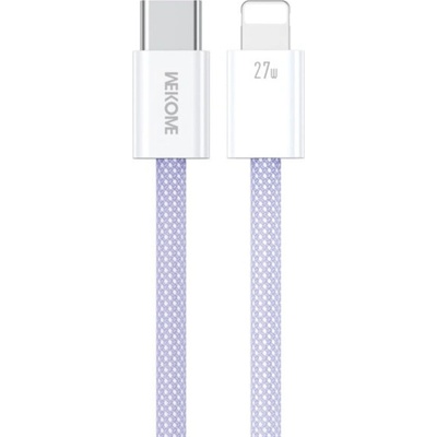 Wekome WDC-21 opletený nabíjací a dátový USB-C na Lightning 1m fialový
