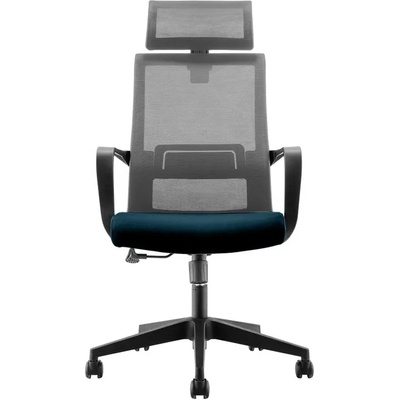 Директорски стол RFG Smart HB, дамаска и меш, Tilt механизъм, до 120 kg, тъмносиня седалка, сива облегалка