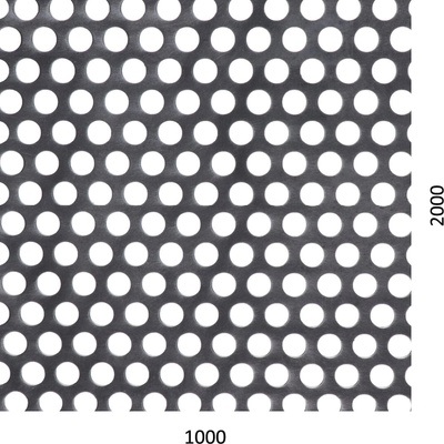 Dierovaný plech Fe t = 1 mm, otvor ø 10 mm, rozteč 15 mm
