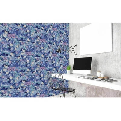 DIMEX ART Луксозна флизелинова тапета синя флорална картина