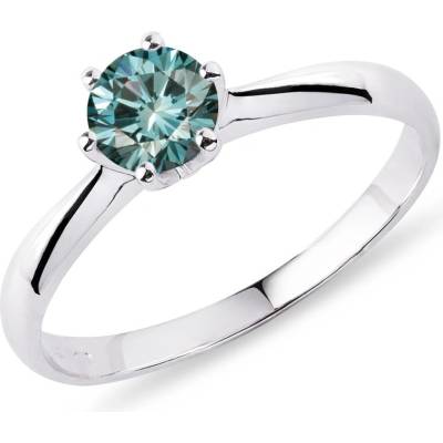 Klenota prsten z bílého zlata s půlkarátovým modrým diamantem k0547022