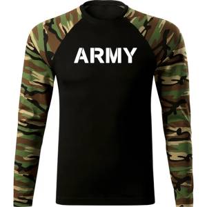 DRAGOWA FIT-T Тениска с дълъг ръкав Army, woodland, 160 г/м2 (4539)