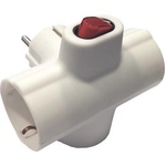 EUROLAMP АДАПТОР schuko С 3 ГНЕЗДА, ХОРИЗОНТАЛЕН, С КЛЮЧ