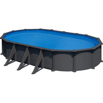 Image 1 of GRE Голям овален сглобяем басейн GRE Anthracite 7.30x3.75x1.32 м (KITPROV738GY)