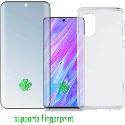 4smarts 360° Premium Protection Set UltraSonix - тънък силиконов кейс и стъклено защитно покритие за дисплея на Samusg Galaxy S20, S20 5G (прозрачен)