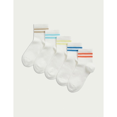 Marks & Spencer Памучни игрални чорапи, 5 чифта Marks & Spencer бял Marks & Spencer | Byal | Момчешки | 6-8+